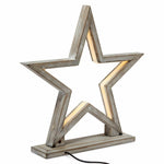 33cm Bamboo Star LED Table Lamp Light Modern Bedside - Antique Timber V563-75143