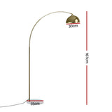 Artiss Modern Arched Floor Lamp Gold Brass Standing Heavy-Duty Marble Base for Living Room Bedroom LAMP-FLOOR-ARC-GD