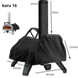 1 Piece 420D Pizza Oven Cover for Karu 16, Waterproof Heavy-Duty Outdoor Cover with Handles, Black, V1189-LC-HW-00276