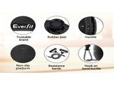 Everfit Vibration Machine Platform Vibrator Resistance Rope Home Fitness Black FIT-H-VP-ROUND-BK