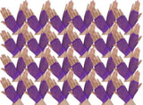 24 Pair Fishnet Gloves Fingerless Wrist Length 70s 80s Costume Party - Purple V563-24PCS-18510-PURPLE
