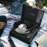 Victrola Revolution Go Turntable - Black Entertainment Stand Bundle - Black V398-VTR-750SB-BLK-ST