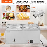 VEVOR Commercial Electric Food Warmer 4-Pan Countertop Buffet 15L Bain Marie V952-SYSPBWQPTK41MK1TQV3