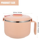 Insulated Pink Stainless Steel Noodle Bowl with Handle, Microwave Safe V1366-AZ2-W-20170