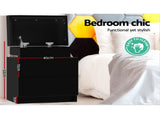 Artiss Bedside Table 2 Drawers Lift-up Storage - COLEY Black FURNI-O-BS-02-BK