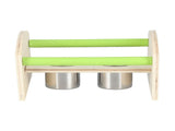 Parrot Wood Stand with 2 Stainless Steel Feeding Cup Playstand Training Toy for Outdoor Gardening V1294-YM0714-3111210375011