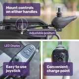 Equipmed Electric Folding Wheelchair, Wide Bariatric Chair Seat, Comfortable for S-XL, Long Range, V219-HELWLCEQPGK4A