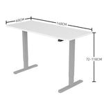 Fortia Sit To Stand Up Standing Desk, 140x60cm, 72-118cm Electric Height Adjustable, 70kg Load, V219-ADKSSTFOWTSV4A