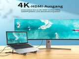 CHOETECH HUB-M48 7-in-1 Hub Foldable Laptop stand USB-C to HDMI 4K/USB-A/TF&SD/USB-C with PD V28-ELECHOHUBM48