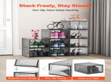 Shoe Storage Boxes, 9 Pack Clear Stackable Shoe Boxes Storage Organizers with Magnetic Door, Fit up V952-KDDQTMCXXHQK0RMOI001V0
