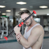 2Pcs Red Dumbbell Handle Bars with Spinlock Collars for Strength and Sport Workouts V1192-AZ-W-32956