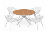 Gardeon 5PCS Outdoor Dining Set Table and Chairs Patio Garden Furniture Diamond FF-DIN-PP130-5SET-WH