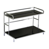Double-Layer Acrylic and Metal Bathroom Organizer, Countertop Storage Shelf for Cosmetics, Cups, V1192-AZ-W-30043