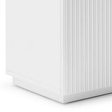 Buffet Ceramic Table Top MDF Cabinet Storage Stainless Steel In White V43-BFT-BRNNA