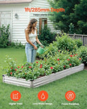Metal Raised Garden Bed, 12 x 4 x 1 ft Outdoor Galvanized Box, with Open Bottom, Large V952-JSFXZZCZFXDXNWRELV0