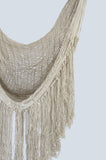 Fringed Cotton Rope Mexican Hammock Swing from Mexico in Ivory V97-CHSCHIVORY