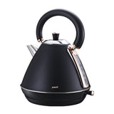 Pronti 1.7L Rose Trim Collection Kettle - Black KTL-017-GST-BK