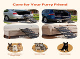 Dog Stairs for Car, 5 Steps Extra Wide Foldable Dog Ramp for Large Dogs with Non-Slip Rug Surface, V952-KZDGLTEKMZFHUGZNR001V0