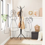 SONGMICS Metal Coat Rack 182 cm Tall Hall Tree Black V227-8498402103991