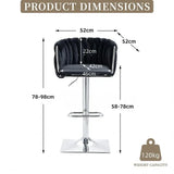 SERENIT Modern Velvet Breakfast Bar Stools Swivel Barstools Adjustable Counter Stools with Backrest V255-SE-SP1782R-BLACK