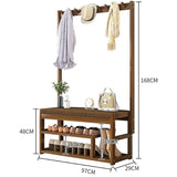 97x168cm Hallway Bench Coat Rack Stand Multifunctional Hall Shelf Entryway V63-840711