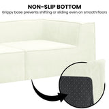 Sarantino Novi 3-Seater Modular Sofa with Ottoman in Cream Non-Slip Bottom Lounge SOFA-MLM-232-CM