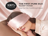 Silk Sleep Mask for Side Sleeper, Eye Mask Sleeping for Women Men 100% 22 Momme Pure Mulberry Silk, V1258-DP02-C-1283