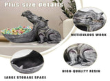 Desktop Ornament ,Hippo Statue Home Resin Hippopotamus Figurine Fun Candy Dish Key Bowl Big Mouth V1192-AZ-W-27854