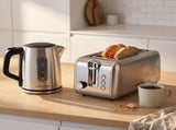 Morphy Richards Equip Stainless Steel Kettle and Toaster Set 1.7L Jug Kettle & 4 Slice Long Slo MREQ-17KT-4STS