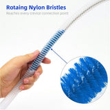 3 Piece Drain Brush Set Flexible Long Stainless Steel Tube & Double Ended Brushes for Kitchen Pipe V1192-AZ-W-22207
