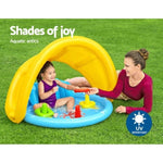 Bestway Kids Pool 115x89x76cm Inflatable Play Swimming Pools w/ Canopy 31L BW-POOL-KID-52568