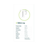 500ml Measuring Jug Heavy Duty Clear Plastic Propylene BPA 5 Food Grade Pro-Jug V238-SUPDZ-33050457145424