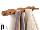 Wall Mount Coat Rack with Walnut Wood Material Strong Load Bearing and Wide Use for Hanging Clothes V1366-AZ2-W-15093