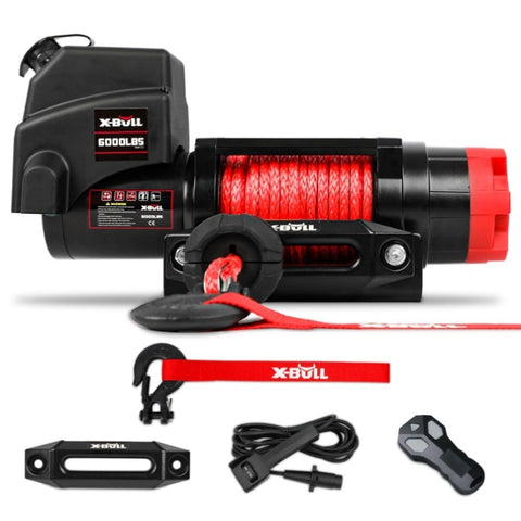 X-BULL Electric Winch 6000LBS 12V BOAT Synthetic Rope Wireless Remote 4WD ATV UTV V211-AUEB-AXEW010