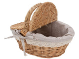 Wicker Picnic Basket with Double Lids Handle Removable Liner Hand Woven Picnic Basket for Outdoor V1294-YM0901-3111250045811