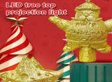 LED Christmas Tree Top Projection Light Shiny Gold Christmas Tree Top Decoration with 5 Slides V1294-YM0901-L6886-1