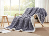 Giselle 203x230cm Throw Blanket Double-Sided Fleece Lightweight For Sofa Couch Bed TBLANKET-DUAL-230-BU