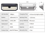 2-Pack Solar Motion Sensor Wall Light - 3 Lighting Modes, IP64 Waterproof, Three-Sided V888-ELOSUNG393680
