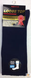 10x Pairs COTTON Rich LOOSE TOP SOCKS Medical Circulation Diabetic Comfort BULK - V563-10COTTONLTSOX-NVYBLU11-14
