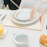 8 Pcs Clevinger MDF Placemats and Coasters Gold Border V1181-CV0291-CV0292