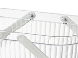 Bath Organizer Basket Stylish Clear Stripe Large Capacity Shower Storage Organizer with Handle for V1294-YM0703-3117230123811