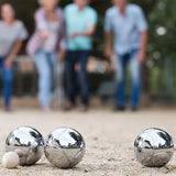 Petanque Boules Set Chrome & Titanium Plated Steel Balls, with Jack, Measure Tool & Logo Bag, V1232-DZGQ-001