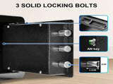 All Steel Safety Box Wall Mountable Fireproof Mini Safe Box Keypad and Key Dual Unlock Methods with V985-SECURITYBOX