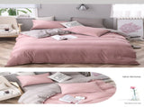 Light Brown And White Stitching Ultra-Soft Solid Color 4-Piece Bedding Set - Queen Size V888-ELOSUNG21514