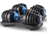 Powertrain 48kg Adjustable Dumbbell Set Home Gym Exercise Equipment Weights Blue DMB-BF1-024-BU-2
