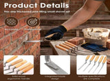 5Pcs Steel Pointing Trowel, Ergonomic Solid Wood Grips, Dual Semicircular Polished Heads, for Tile V1369-AZ3-W-12298