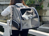 Black Breathable Pet Carrier Backpack - 35 x 29 x 41 cm Oxford Fabric Travel Bag with Mesh V888-ELOSUNG47427