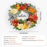 Artificial Decorative Wreath 60.96 cm Red Orange Yellow Hydrangeas Roses V952-ZSHHXQHMPHCH0I3Y1V0