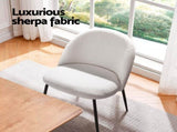 Artiss Dining Chairs Set of 4 Sherpa Boucle White MO-DIN-KJC150-VEL-WHX4