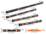 6-Piece Torpedo Level, 2000/1200/800/600/400/250 mm Box Levels Set, Bubble Vials Ruler for 45/90/180 V952-JXSPC78INCH401BF2V0
